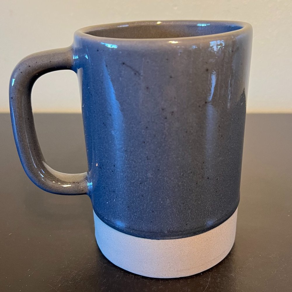 World Market Dipped Charcoal Gray Glazed Earthenware Pottery Mug 16oz Thailand